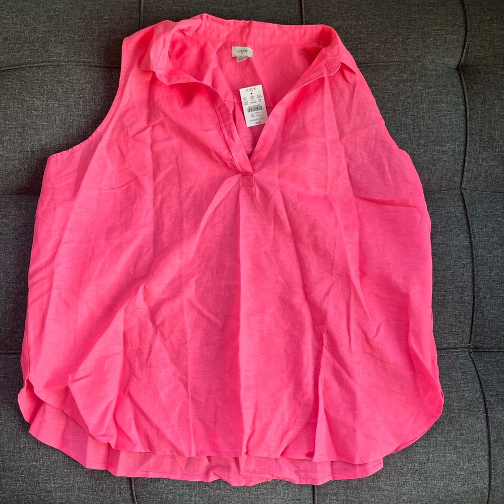 J Crew Hot Pink Women’s Collared Tank 3X NEW